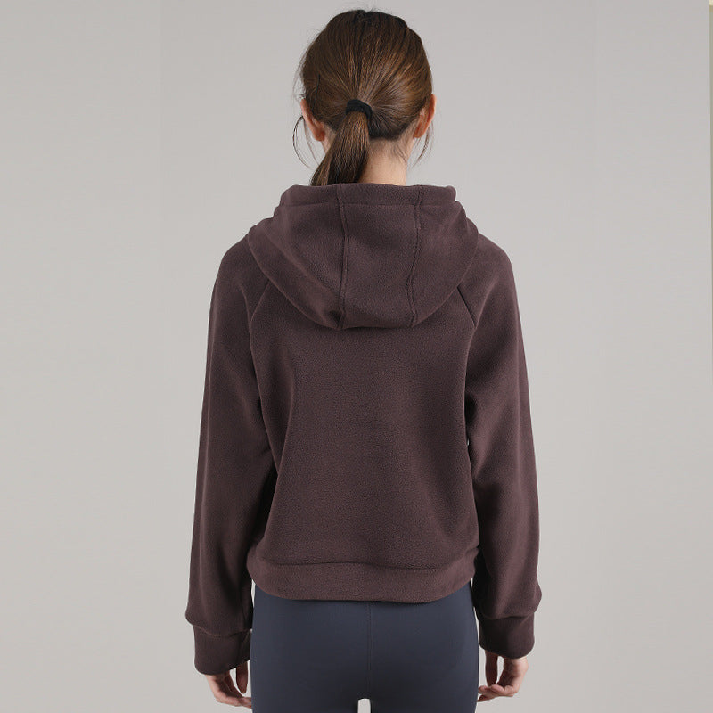 Fleece-Lined Half-Zip Hoodie for Women